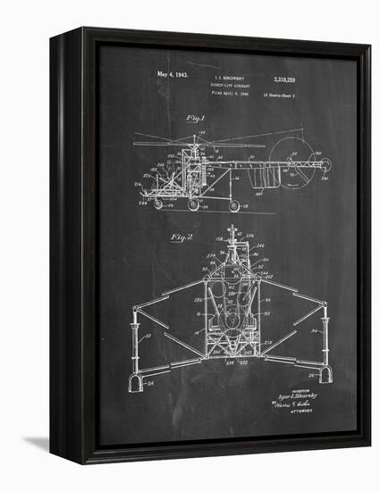 Sikorsky Helicopter Patent-null-Framed Stretched Canvas