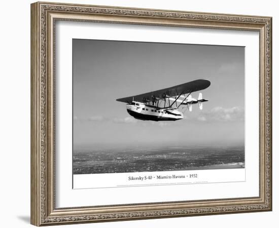 Sikorsky S-40, Miami to Havana, 1932-Clyde Sunderland-Framed Art Print