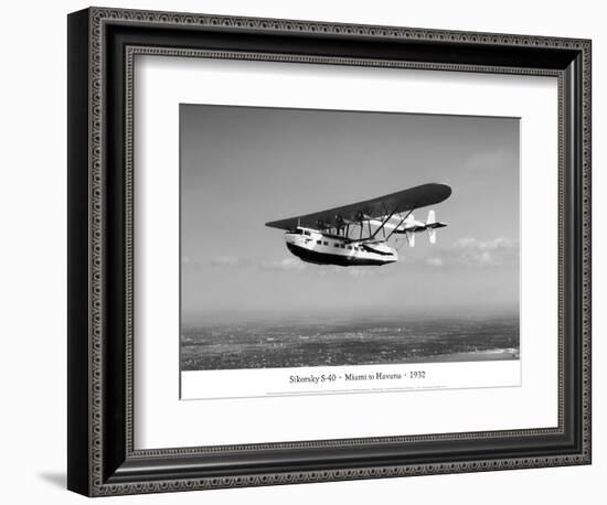 Sikorsky S-40, Miami to Havana, 1932-Clyde Sunderland-Framed Art Print