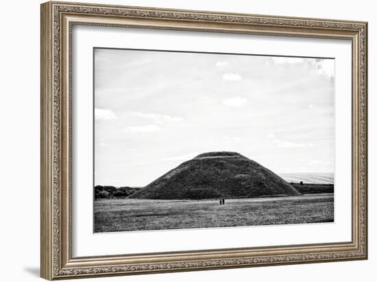 Silbury Hill with Two Lone Figures and Fields-Rory Garforth-Framed Photographic Print