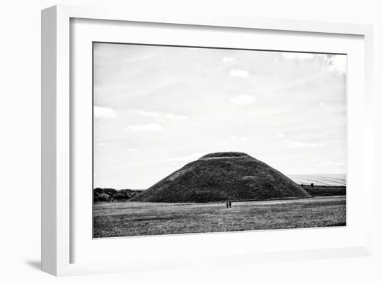 Silbury Hill with Two Lone Figures and Fields-Rory Garforth-Framed Photographic Print