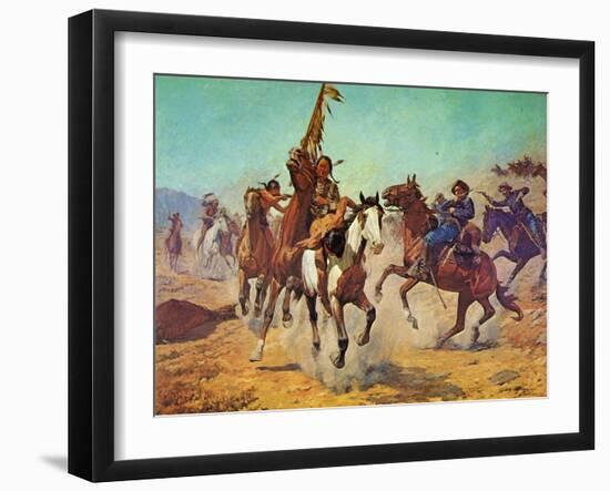 Silenced War Whoop-Charles Shreyvogel-Framed Art Print