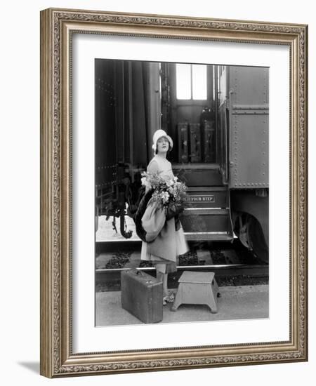 Silent Film Still: Trains-null-Framed Giclee Print