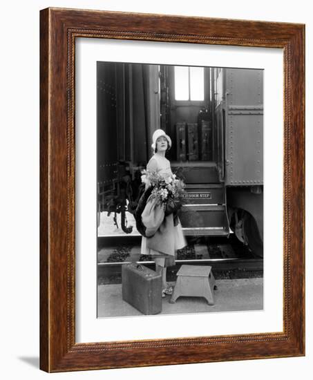 Silent Film Still: Trains-null-Framed Giclee Print