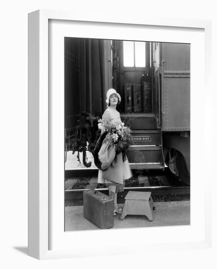 Silent Film Still: Trains-null-Framed Giclee Print