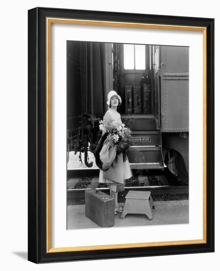 Silent Film Still: Trains-null-Framed Giclee Print