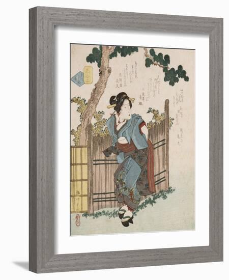 Silent Flowers-Chokosai Eisho-Framed Giclee Print