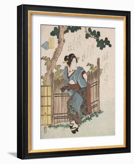 Silent Flowers-Chokosai Eisho-Framed Giclee Print