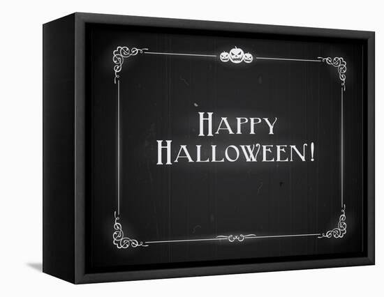 Silent Movie Ending Screen - Happy Halloween-Real Callahan-Framed Stretched Canvas