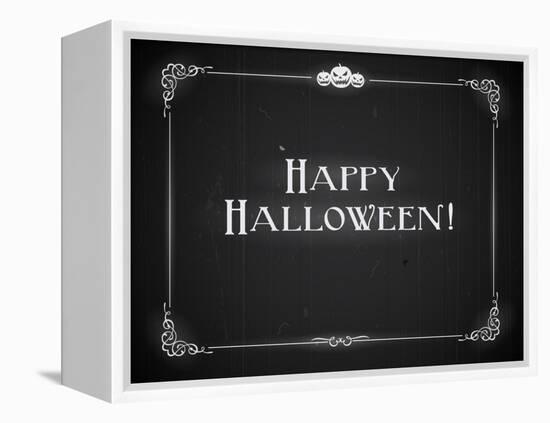 Silent Movie Ending Screen - Happy Halloween-Real Callahan-Framed Stretched Canvas