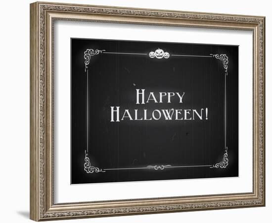 Silent Movie Ending Screen - Happy Halloween-Real Callahan-Framed Art Print