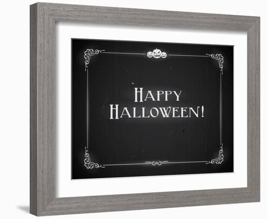 Silent Movie Ending Screen - Happy Halloween-Real Callahan-Framed Art Print