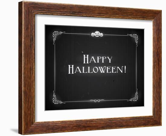 Silent Movie Ending Screen - Happy Halloween-Real Callahan-Framed Art Print