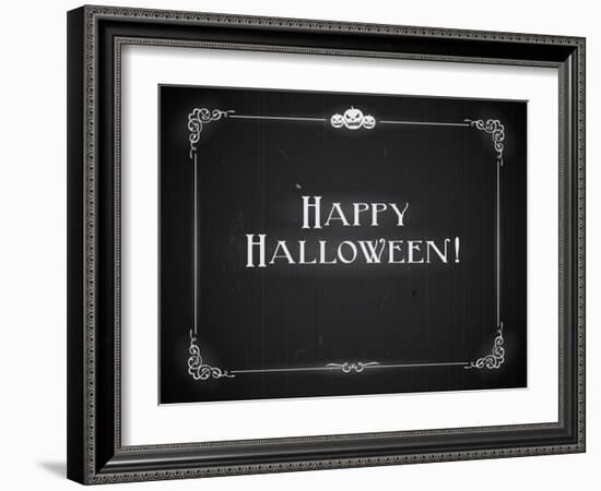 Silent Movie Ending Screen - Happy Halloween-Real Callahan-Framed Art Print