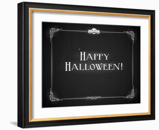 Silent Movie Ending Screen - Happy Halloween-Real Callahan-Framed Art Print