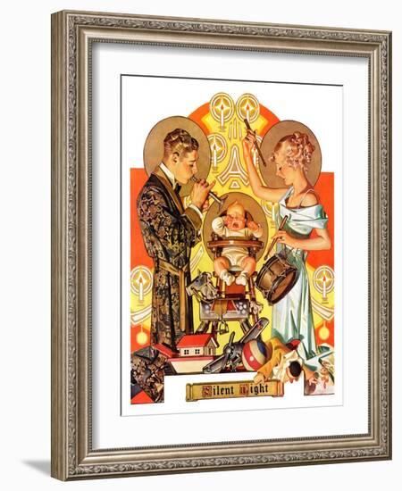 "Silent Night,"December 28, 1935-Joseph Christian Leyendecker-Framed Giclee Print