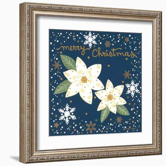 Silent Night Poinsettias-Annie LaPoint-Framed Art Print