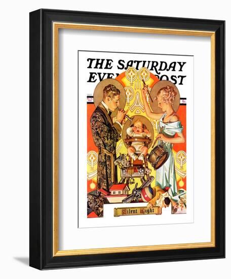 "Silent Night," Saturday Evening Post Cover, December 28, 1935-Joseph Christian Leyendecker-Framed Giclee Print