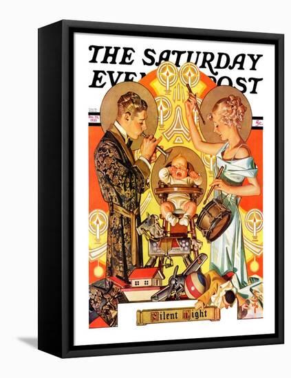 "Silent Night," Saturday Evening Post Cover, December 28, 1935-Joseph Christian Leyendecker-Framed Premier Image Canvas