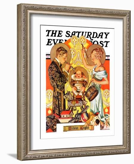 "Silent Night," Saturday Evening Post Cover, December 28, 1935-Joseph Christian Leyendecker-Framed Giclee Print