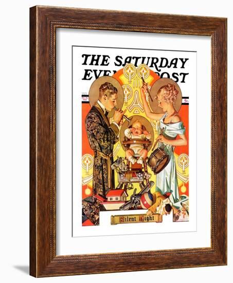 "Silent Night," Saturday Evening Post Cover, December 28, 1935-Joseph Christian Leyendecker-Framed Giclee Print