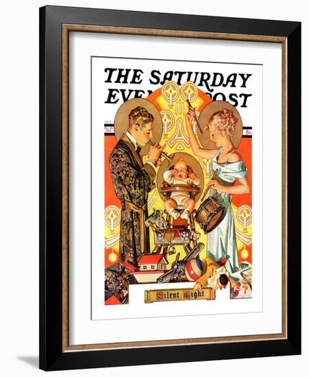 "Silent Night," Saturday Evening Post Cover, December 28, 1935-Joseph Christian Leyendecker-Framed Giclee Print