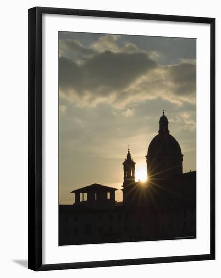 Silhouette at Sunset of Church, Chiesa Di San Frediano in Cestello, Florence, Tuscany, Italy-Christian Kober-Framed Photographic Print