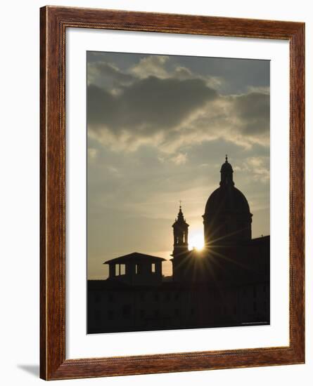 Silhouette at Sunset of Church, Chiesa Di San Frediano in Cestello, Florence, Tuscany, Italy-Christian Kober-Framed Photographic Print