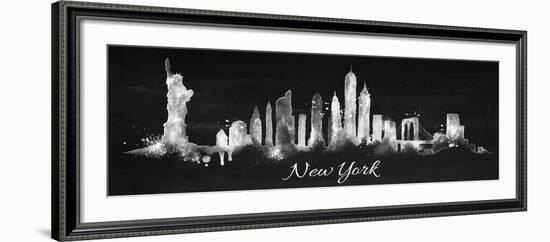 Silhouette Chalk New York-anna42f-Framed Art Print