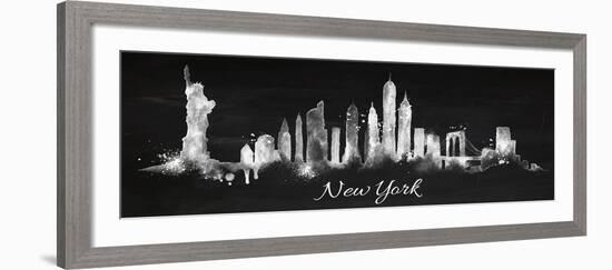 Silhouette Chalk New York-anna42f-Framed Art Print