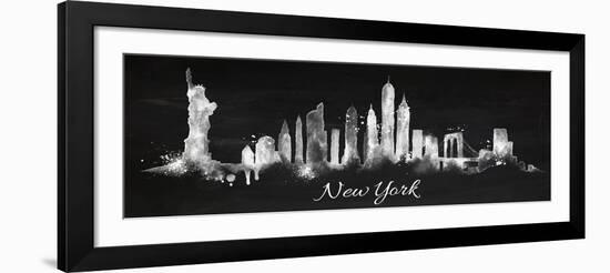 Silhouette Chalk New York-anna42f-Framed Art Print