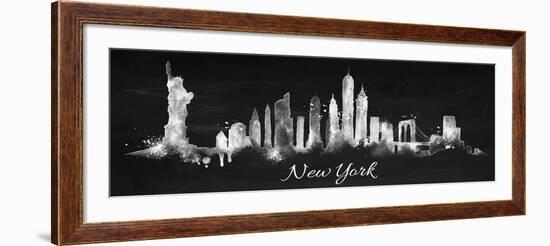 Silhouette Chalk New York-anna42f-Framed Art Print