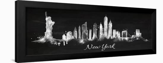 Silhouette Chalk New York-anna42f-Framed Art Print