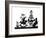 Silhouette - Children and Birds-null-Framed Giclee Print