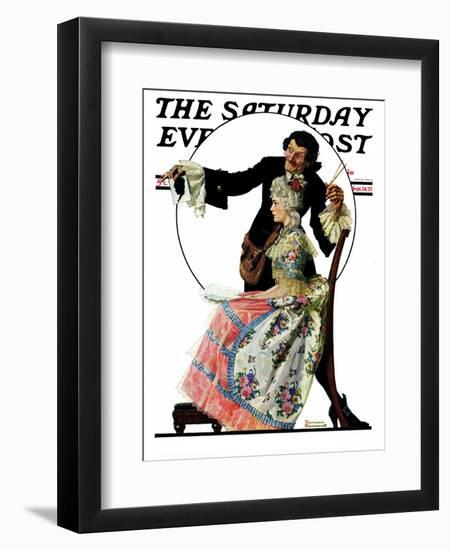 "Silhouette Maker" Saturday Evening Post Cover, September 24,1927-Norman Rockwell-Framed Giclee Print