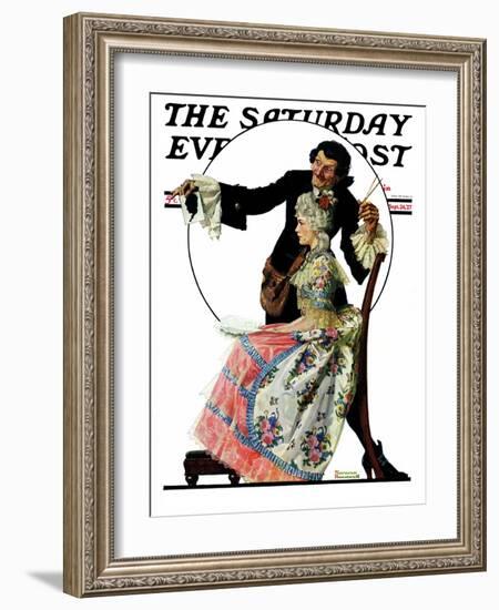 "Silhouette Maker" Saturday Evening Post Cover, September 24,1927-Norman Rockwell-Framed Giclee Print