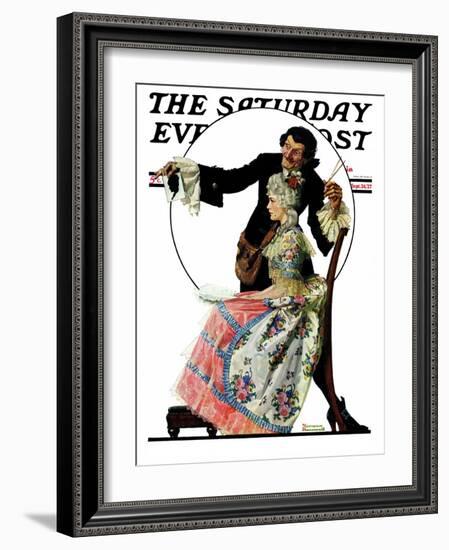 "Silhouette Maker" Saturday Evening Post Cover, September 24,1927-Norman Rockwell-Framed Giclee Print