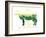 Silhouette of a Cow Combined with the Rural Landscape on a White Background and Inscriptions.-Rustic-Framed Art Print