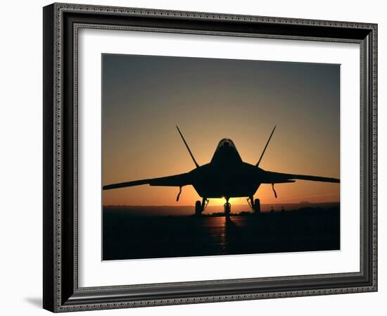 Silhouette of a F-22 Raptor-Stocktrek Images-Framed Photographic Print