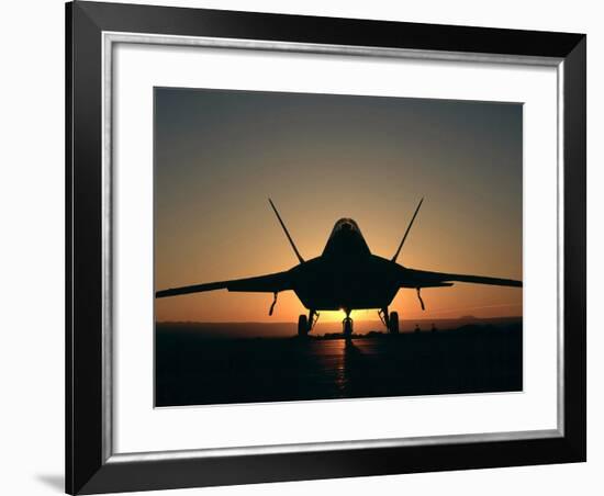 Silhouette of a F-22 Raptor-Stocktrek Images-Framed Photographic Print