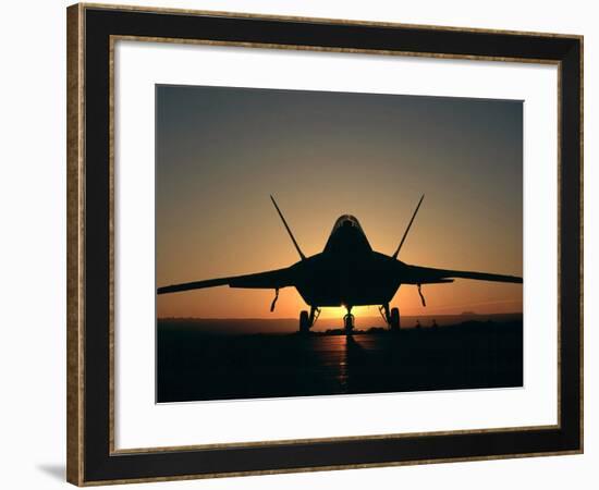 Silhouette of a F-22 Raptor-Stocktrek Images-Framed Photographic Print