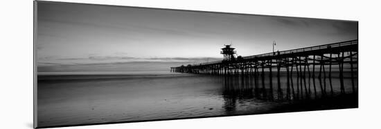 Silhouette of a Pier, San Clemente Pier, Los Angeles County, California, USA-null-Mounted Photographic Print