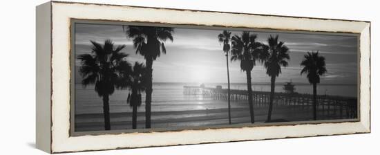 Silhouette of a Pier, San Clemente Pier, Los Angeles County, California, USA-null-Framed Premier Image Canvas