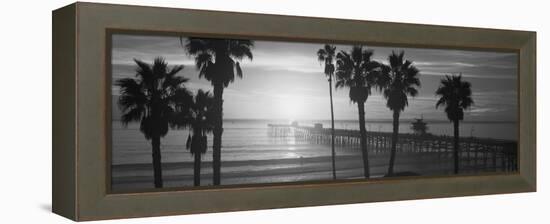 Silhouette of a Pier, San Clemente Pier, Los Angeles County, California, USA-null-Framed Premier Image Canvas