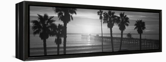 Silhouette of a Pier, San Clemente Pier, Los Angeles County, California, USA-null-Framed Premier Image Canvas
