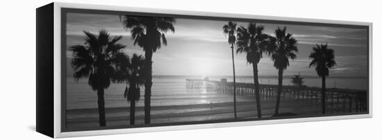 Silhouette of a Pier, San Clemente Pier, Los Angeles County, California, USA-null-Framed Premier Image Canvas