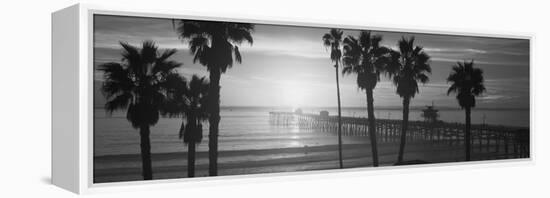 Silhouette of a Pier, San Clemente Pier, Los Angeles County, California, USA-null-Framed Premier Image Canvas