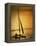 Silhouette of a Sailboat in the Sea-null-Framed Premier Image Canvas