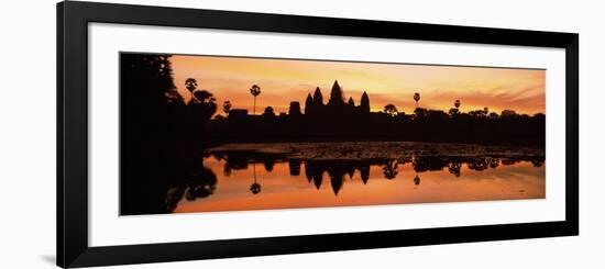 Silhouette of a Temple, Angkor Wat, Angkor, Cambodia-null-Framed Photographic Print