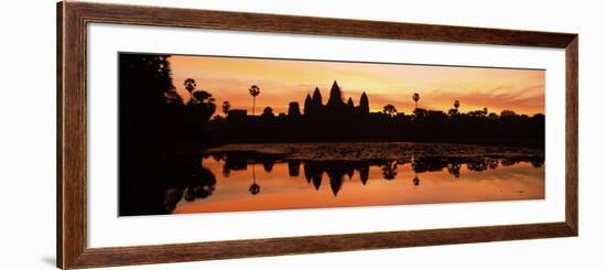 Silhouette of a Temple, Angkor Wat, Angkor, Cambodia-null-Framed Photographic Print